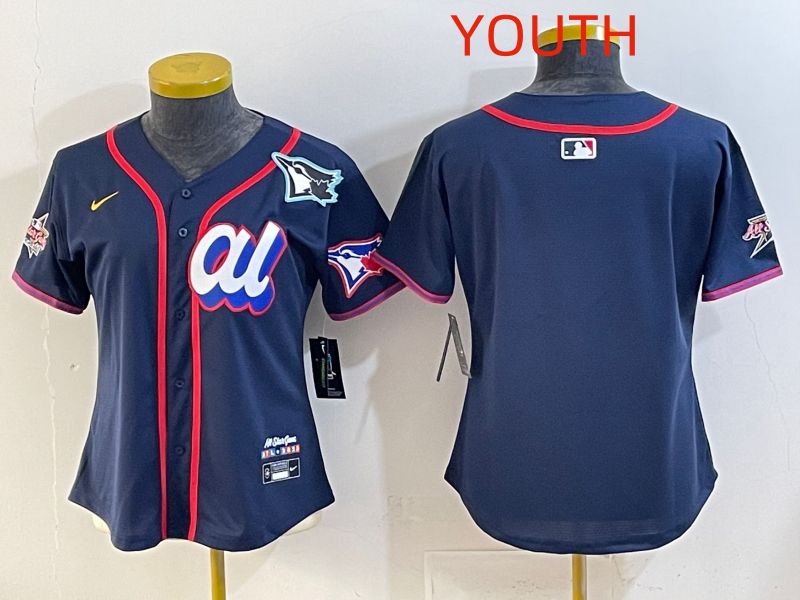 Youth 2025 Toronto Blue Jays Blank Drak Blue All star Nike MLB Jersey style 03